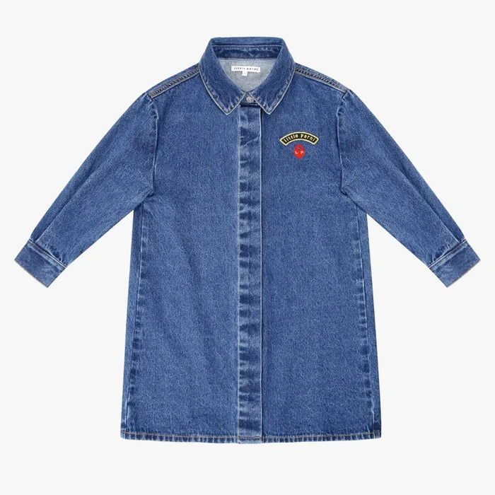 dress denim logo shirt style - blue denim