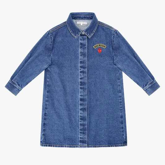 dress denim logo shirt style - blue denim