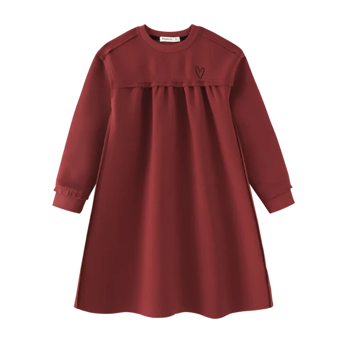 dress high waisted drop shoulder - burgundy