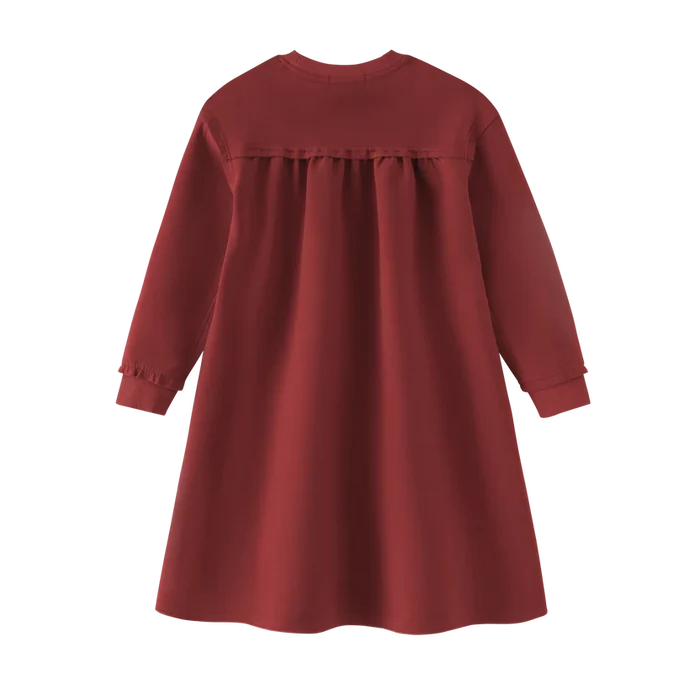 dress high waisted drop shoulder - burgundy