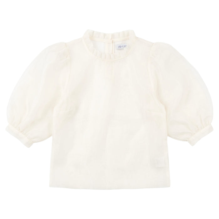 dress organza low cut jumper and frill shirt - cream/black