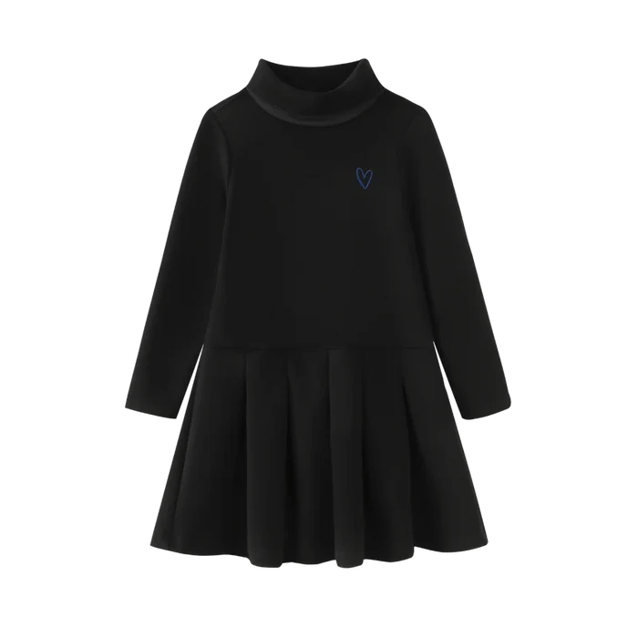 dress turtleneck heart - black