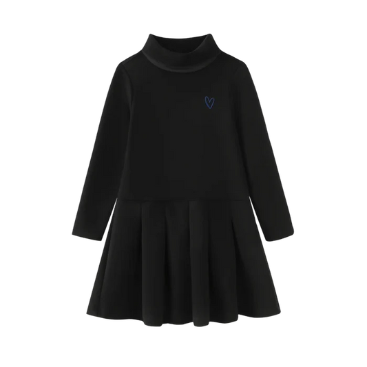 dress turtleneck heart - black