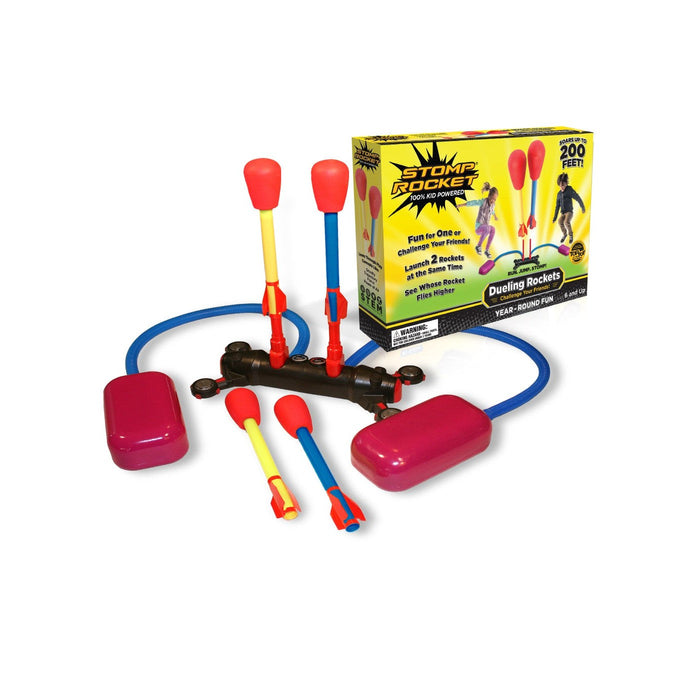 Contents of Dueling Stomp Rockets on a white background.
