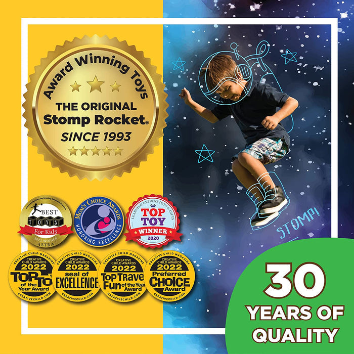 Logos of the  awards Stomp Rockets ave received over 30 years.