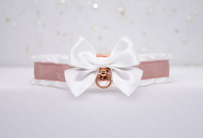 Dusty Rose, White and Rose Gold Luxury Collar