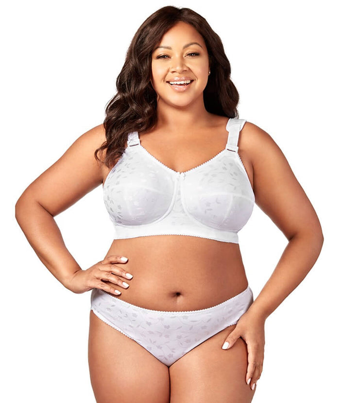 Elila Jacquard Wire-Free Bra - White