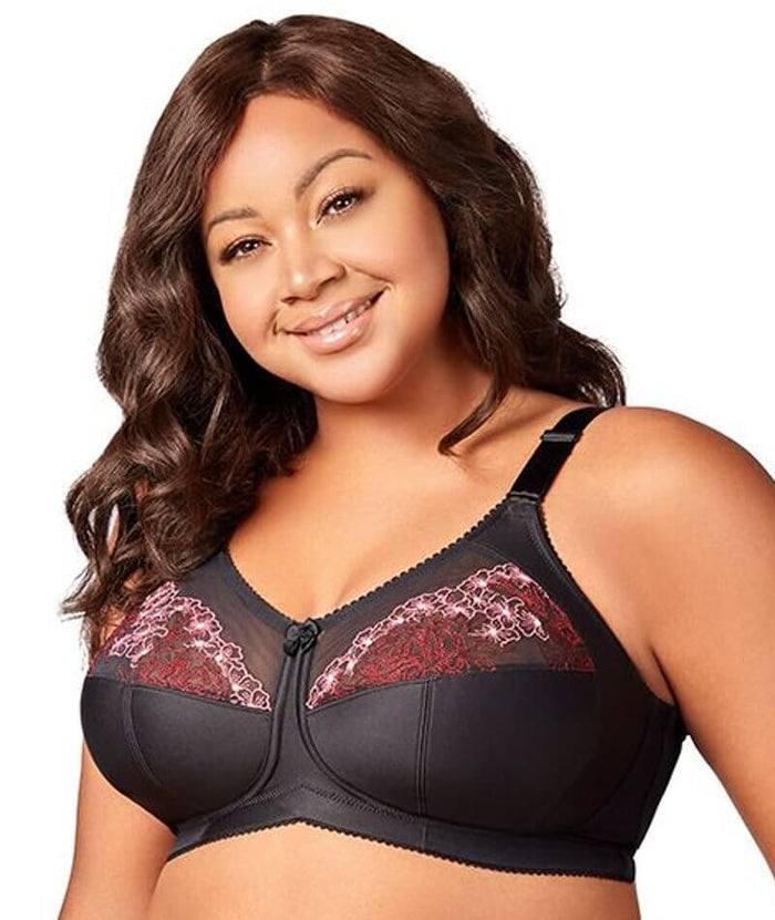 Elila Swiss Embroidered Soft Cup Bra - Black Bras