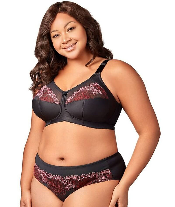 Elila Swiss Embroidered Soft Cup Bra - Black Bras