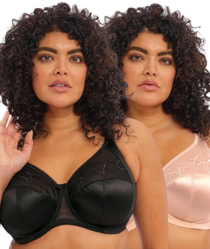 Elomi Cate Underwired Full Cup Banded Bra 2 Pack - Black/Latte Bras 12E