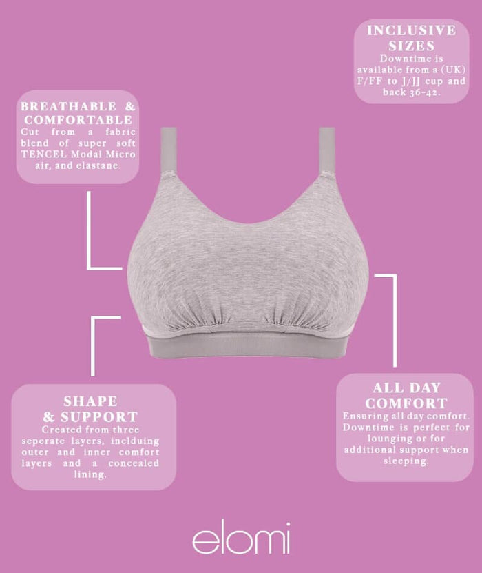 Elomi Downtime Wire-Free Bralette - Grey Marl Bras
