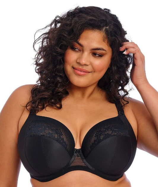 Elomi Nerina Underwire Stretch Plunge Bra - Black Bras