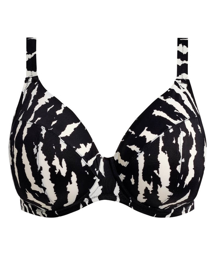 Elomi Swim Echo Shell Underwired Plunge Bikini Top - Black