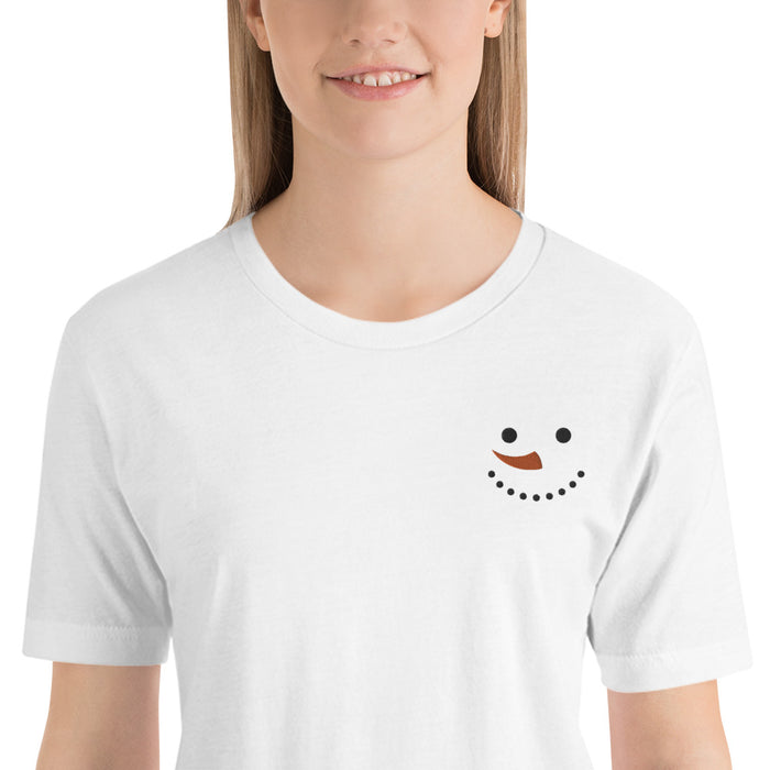 Embroidered Christmas Snowman Unisex T-Shirt