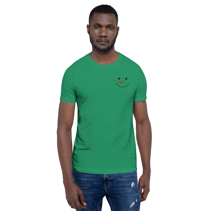 Embroidered Christmas Snowman Unisex T-Shirt