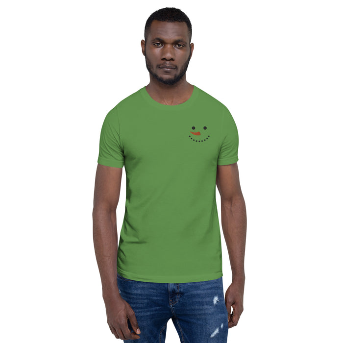 Embroidered Christmas Snowman Unisex T-Shirt