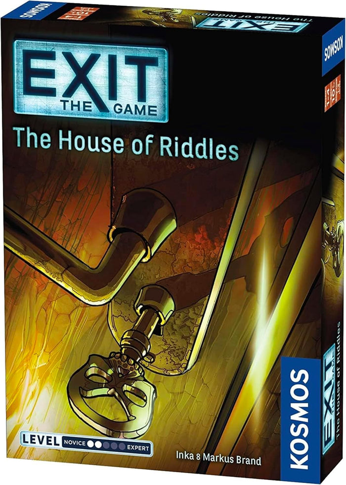 Box cover for the EXIT game titled 'The Lord of the Rings: Shadows Over Middle-earth'. The cover features a dark, eerie image of Middle-earth with a focus on a golden ring and a dragon.