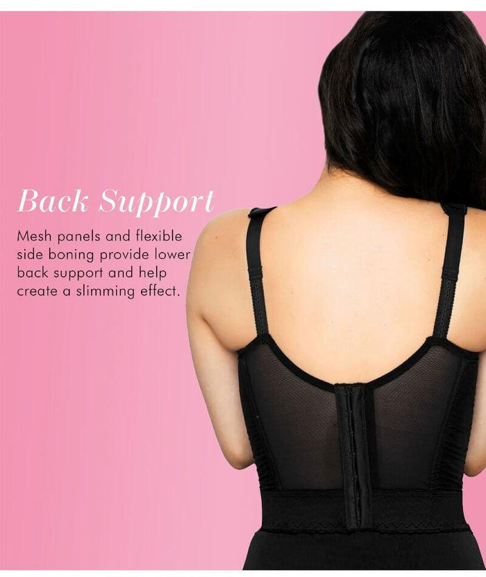 Exquisite Form Fully Back Close Longline Bra - Black Bras