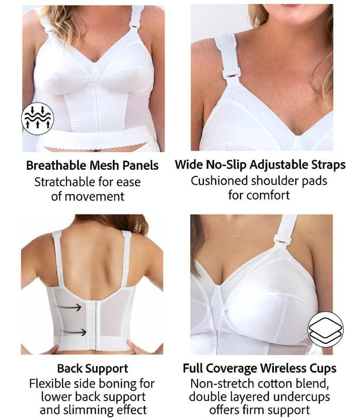Exquisite Form Fully Back Close Longline Wire-Free Bra - Beige Bras