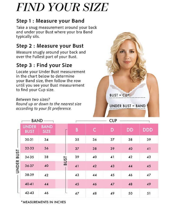Exquisite Form Fully Cotton Soft Cup Wire-Free Bra With Lace - Damask Neutral Bras
