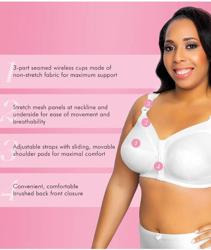 Exquisite Form Fully Front Close Classic Support - White Bras