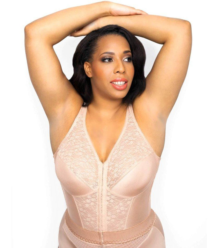 Exquisite Form Fully Front Close Longline Posture - Rose Beige Bras
