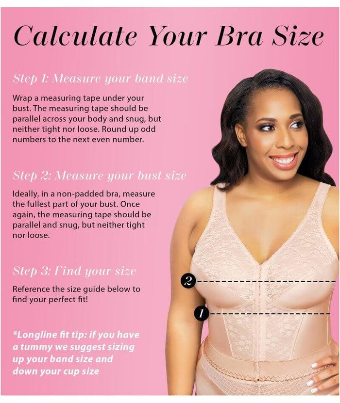 Exquisite Form Fully Front Close Wire-free Longline Posture with Lace Bra - Rose Beige Bras