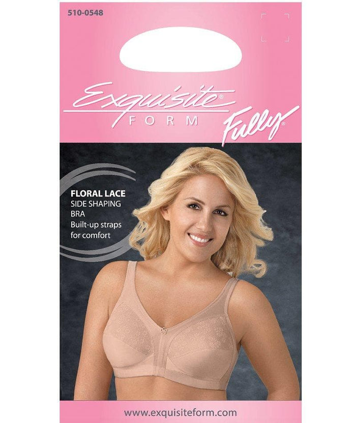 Exquisite Form Fully Side Shaping Bra With Floral - Rose Beige