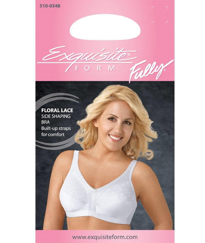Exquisite Form Fully Side Shaping Bra With Floral - White