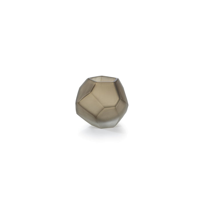 Faceted Frosted Taupe Vase - Vases by Carlyle Avenue