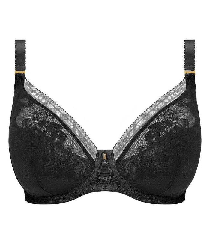 Fantasie Fusion Lace Underwire Padded Plunge Bra - Black Bras