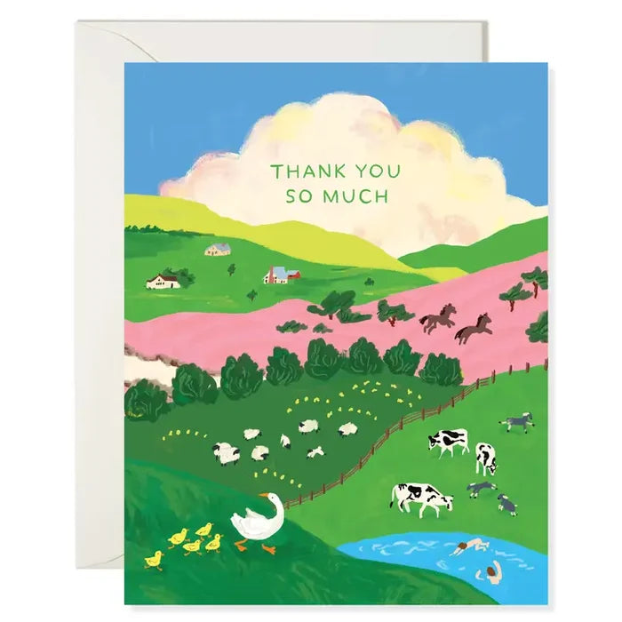 Farmland Thank You Card – Scenic Landscape Greeting Card