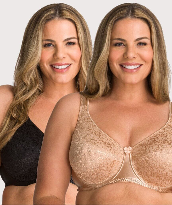Fayreform Charlotte Underwire Bra 2 Pack - Black/Toffee Bras