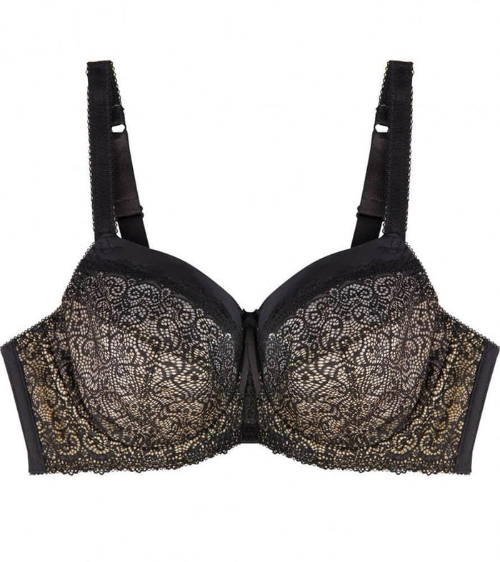 Fayreform Delicate Lace Underwire Bra - Black/Cream Tan Bras