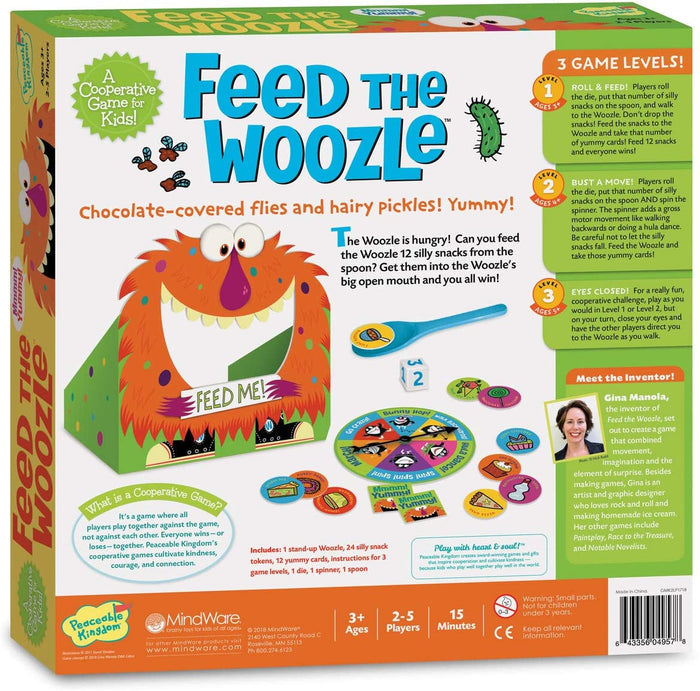 Back of the box for Feed The Woozle.