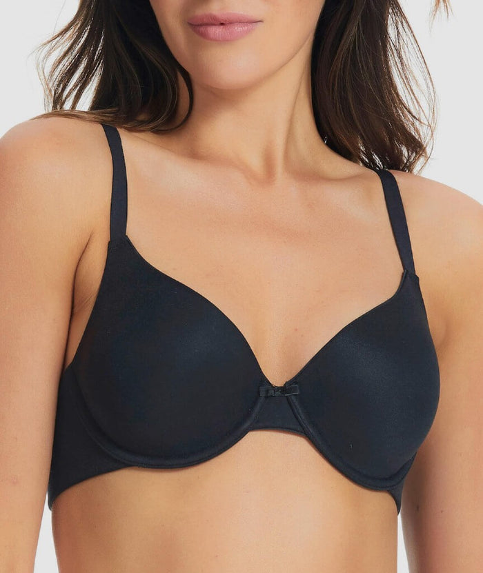 Finelines Memory Full Coverage T-Shirt Bra - Black