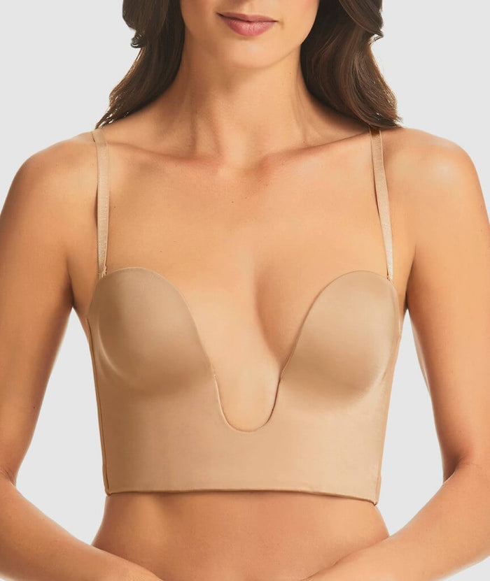 Finelines Refined Strapless Plunge Bustier - Nude