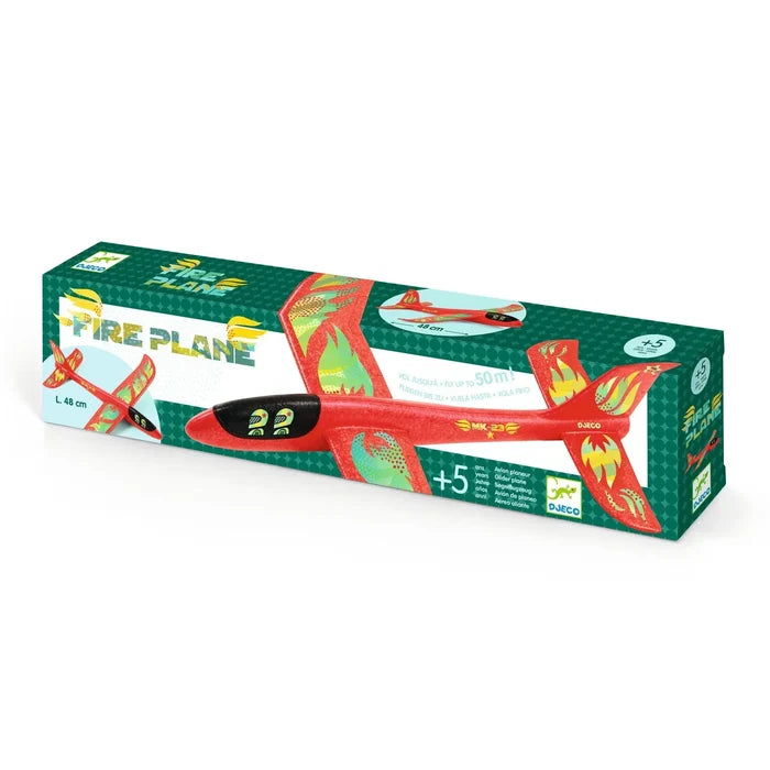Toy foam plane in packaging on a white background