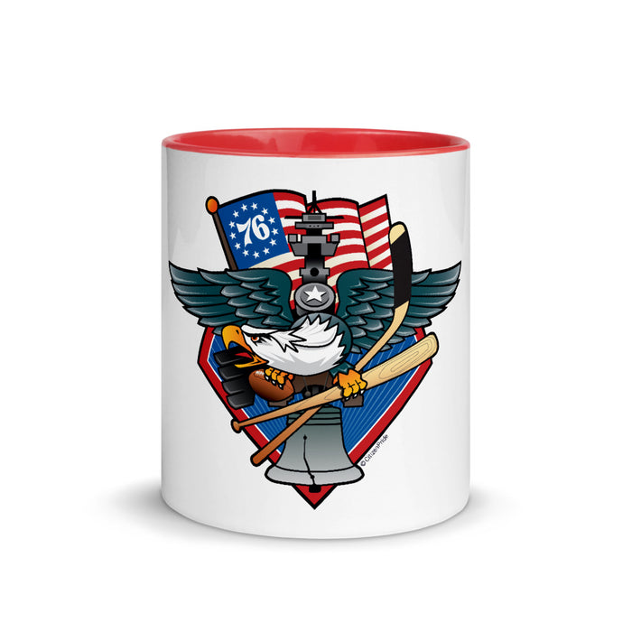 Fly, Philly, Fly! Sports Fan Crest - Mug with Color Inside