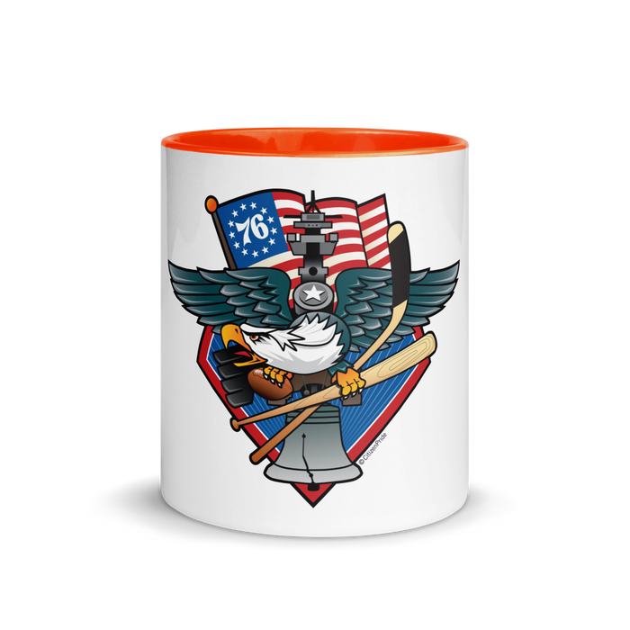 Fly, Philly, Fly! Sports Fan Crest - Mug with Color Inside, 11 oz