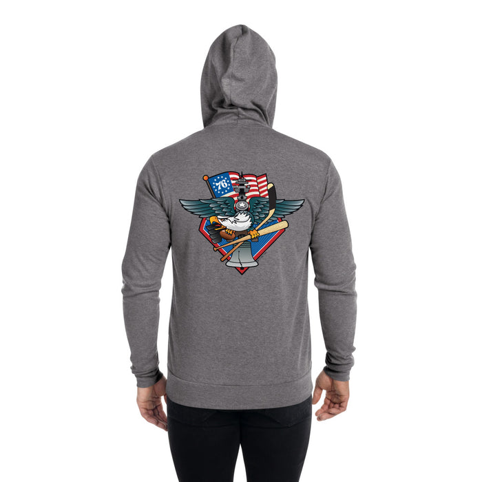 Fly, Philly, Fly! Sports Fan Crest - Unisex zip hoodie