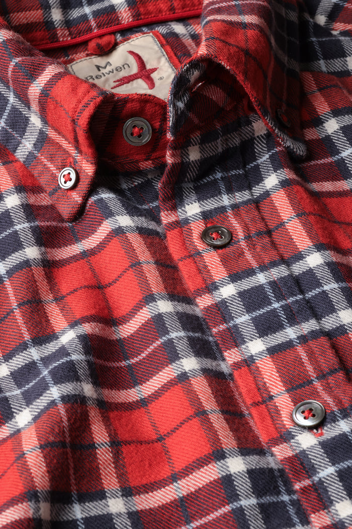 Flyweight Flannel - Red / Navy Plaid