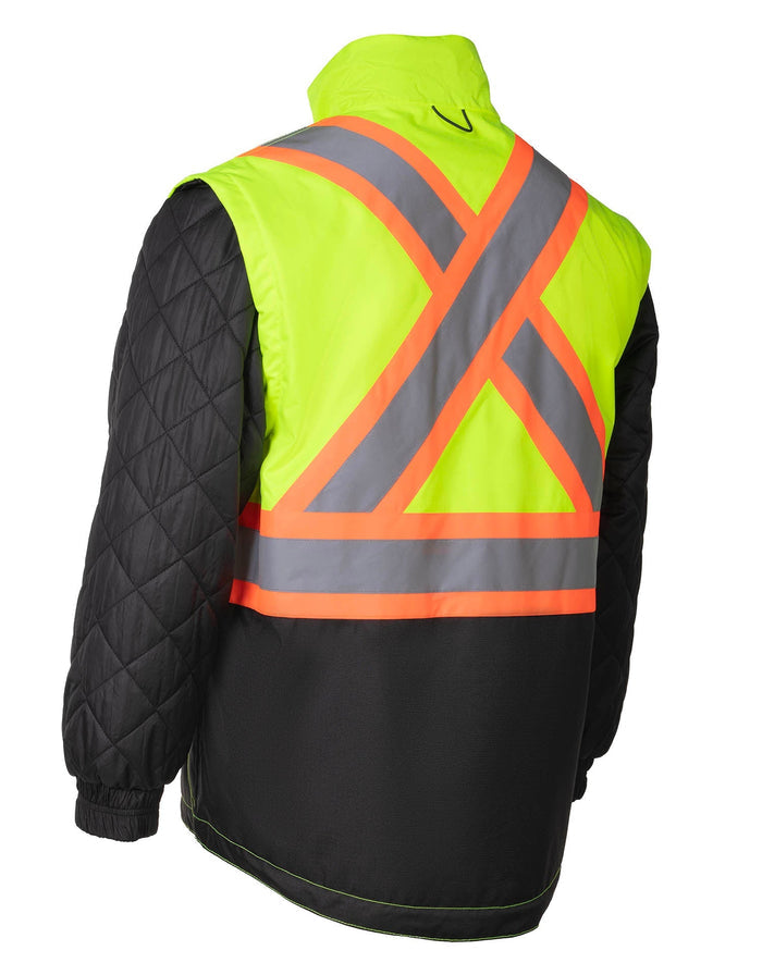 Forcefield Lime "Torngat" Premium Ripstop 4-in-1 Hi-Vis Safety Parka