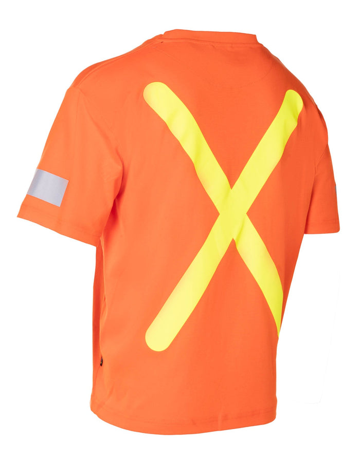 Forcefield Retro Safety Cotton Short Sleeve Tee With Reflective Arm Striping