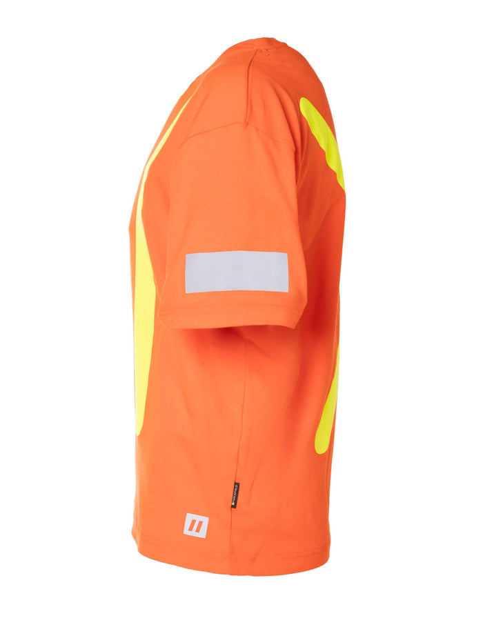 Forcefield Retro Safety Cotton Short Sleeve Tee With Reflective Arm Striping