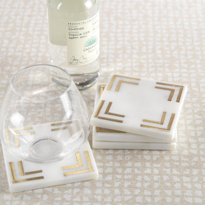 Four Marmo Marble Square 4" Coasters - Coasters by Carlyle Avenue