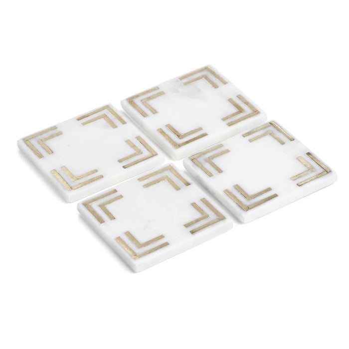 Four Marmo Marble Square 4" Coasters - Coasters by Carlyle Avenue