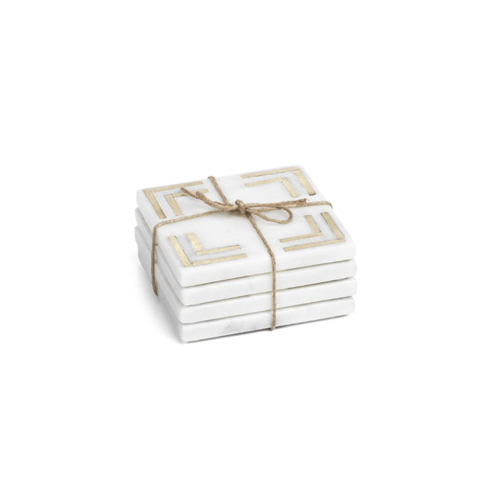 Four Marmo Marble Square 4" Coasters - Coasters by Carlyle Avenue
