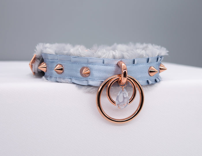 French Blue "Fur" Lined O-ring Collar _LIMITED_