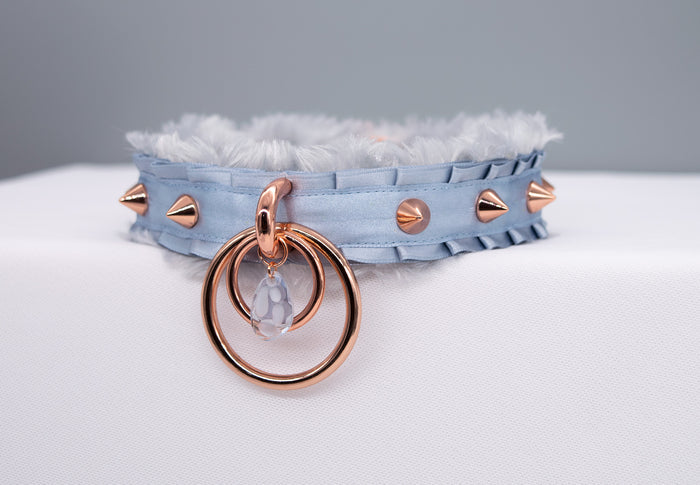 French Blue "Fur" Lined O-ring Collar _LIMITED_